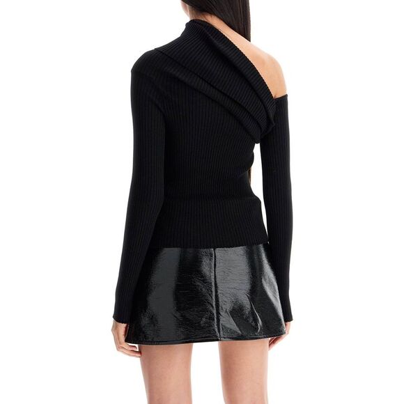 Elegant Asymmetrical One-Shoulder Sweater - Picture 3 of 4